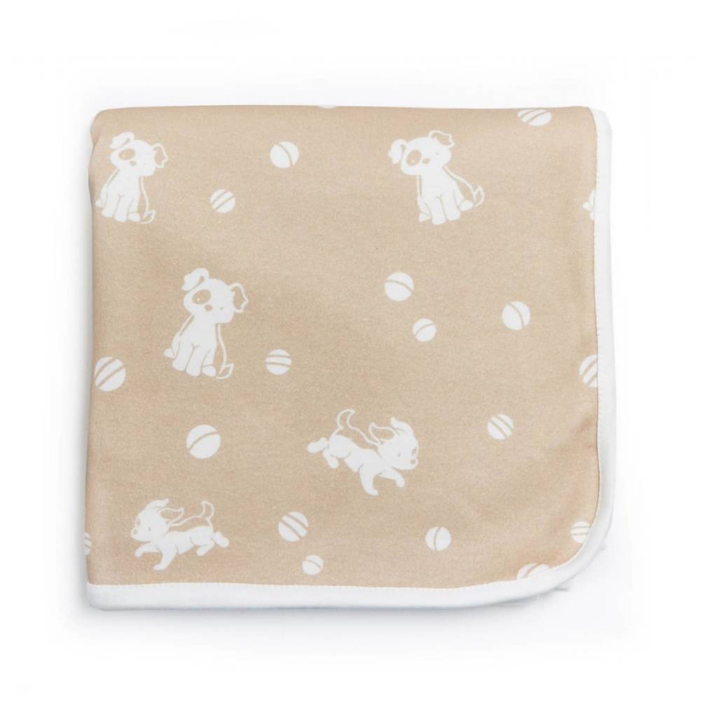NEW BUNNIES BY THE BAY baby boys skipit's organic blanket in tan/ivory